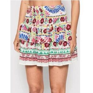 DIXIE ITALIAN TIERED SMOCKED MINI SKIRT